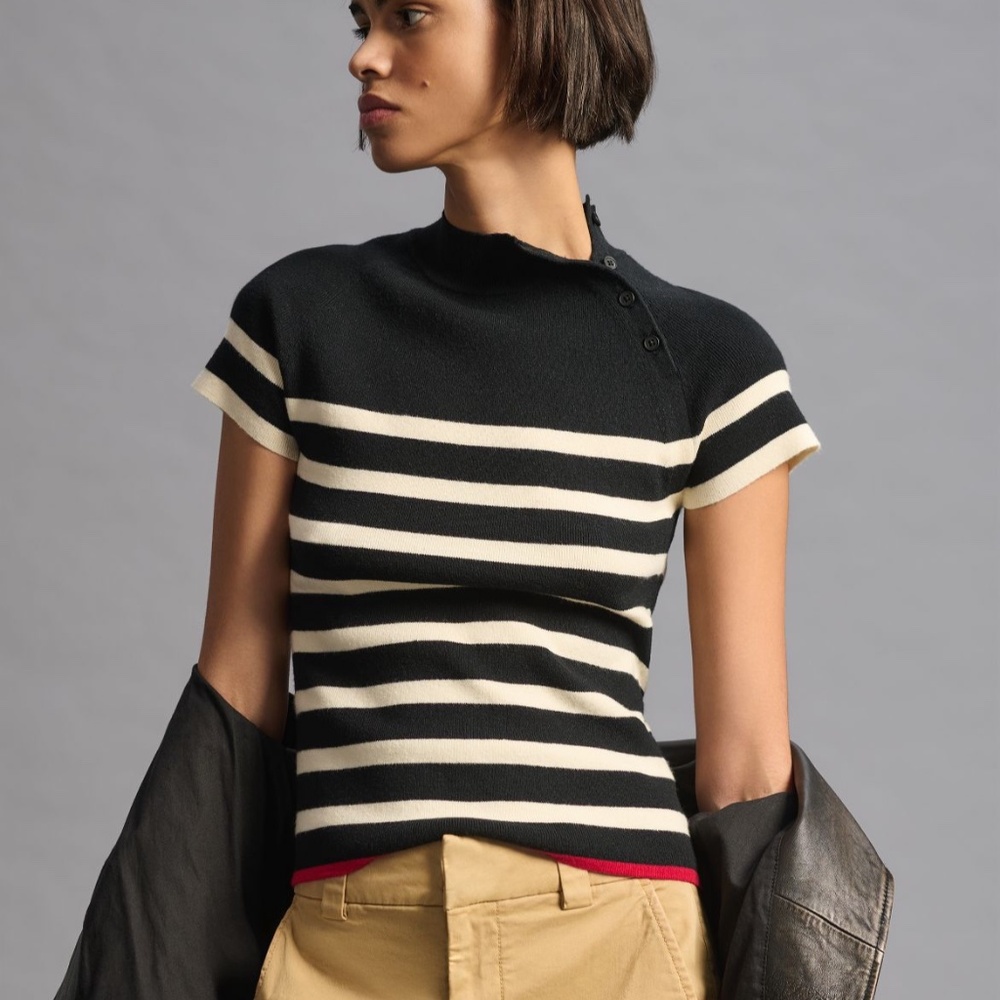 Maeve Mock-Neck Sweater Tee